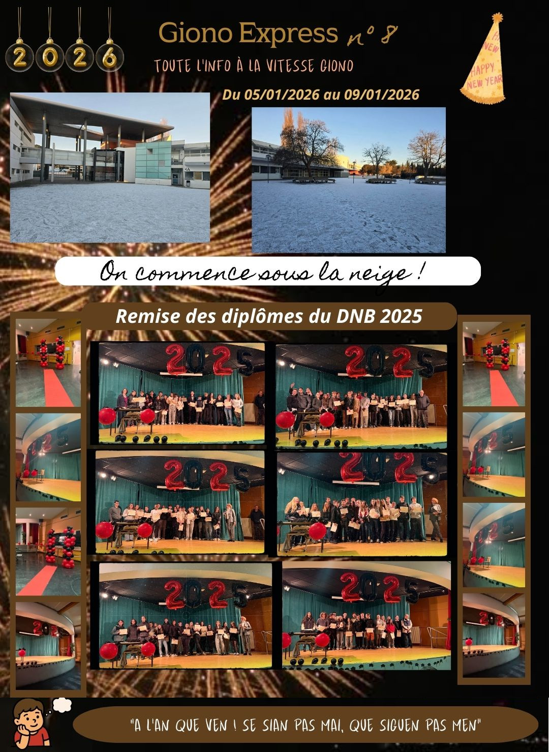 Noir Beige Animé Pailleté Nouvel an Story Instagram